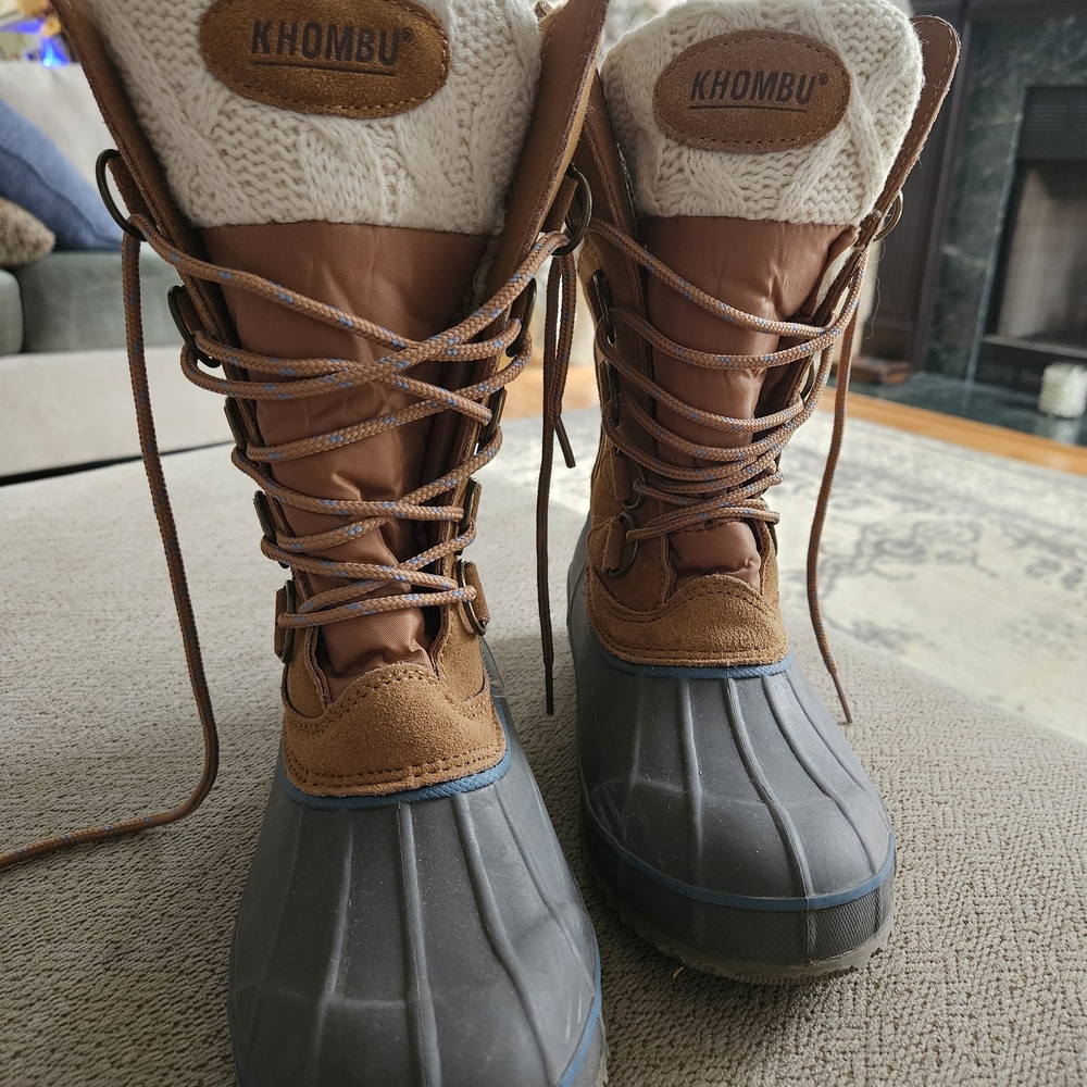 Khombu Brown and Gray Winter Boots